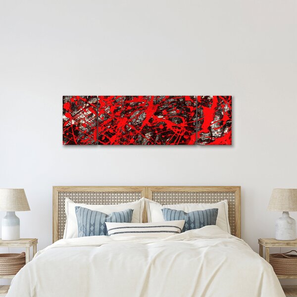 Obraz - Ekspresyjna abstrakcja (170x50 cm)