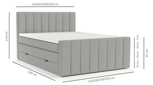 Beżowe łóżko boxspring ze schowkiem 160x200 cm Ruby – Maison de Rêve
