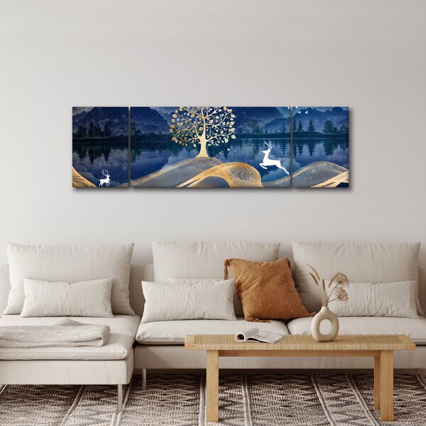 Obraz jelenia w pełni księżyca (170x50 cm)