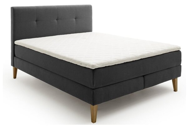 Antracytowe łóżko boxspring 160x200 cm Stockholm – Meise Möbel