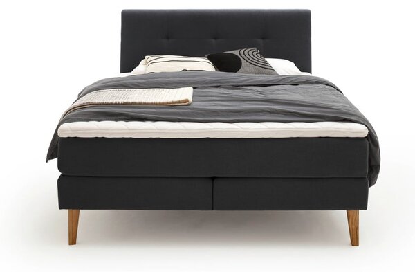 Antracytowe łóżko boxspring 160x200 cm Stockholm – Meise Möbel