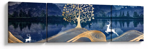 Obraz jelenia w pełni księżyca (170x50 cm)