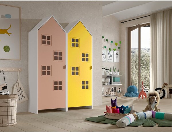 Żółto-różowa szafa dziecięca 115x171,5 cm CASAMI BRUGES – Vipack