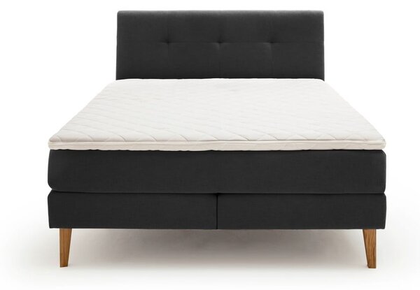Antracytowe łóżko boxspring 160x200 cm Stockholm – Meise Möbel