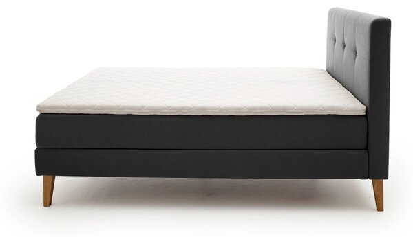 Antracytowe łóżko boxspring 160x200 cm Stockholm – Meise Möbel