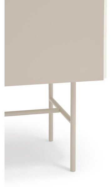 Beżowo-kremowa niska komoda z drzwiami przesuwnymi 140x91 cm Nube – Teulat