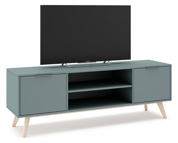 Szarozielona szafka pod TV 140x53x40 cm Pisco – Marckeric