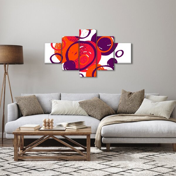 Obraz - Motyw z kółkami w ciepłych kolorach (125x70 cm)