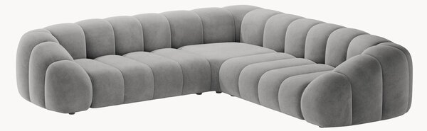 Sofa narożna z weluru Lyna (5-osobowa)