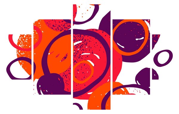 Obraz - Motyw z kółkami w ciepłych kolorach (125x70 cm)