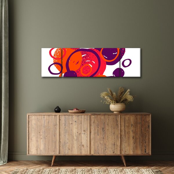 Obraz - Motyw z kółkami w ciepłych kolorach (170x50 cm)