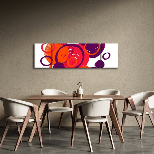 Obraz - Motyw z kółkami w ciepłych kolorach (170x50 cm)
