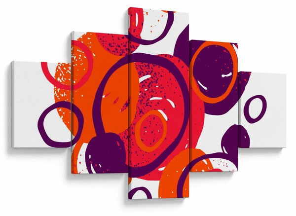 Obraz - Motyw z kółkami w ciepłych kolorach (125x70 cm)