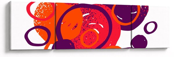 Obraz - Motyw z kółkami w ciepłych kolorach (170x50 cm)
