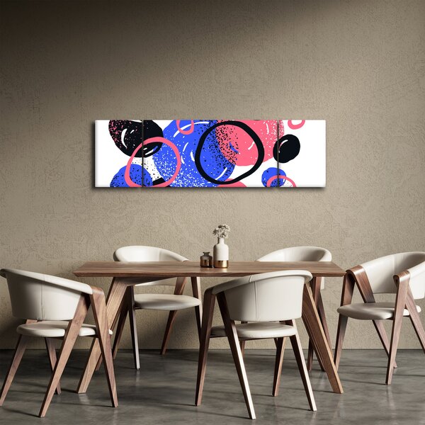 Obraz - Motyw z kółkami w żywych kolorach (170x50 cm)