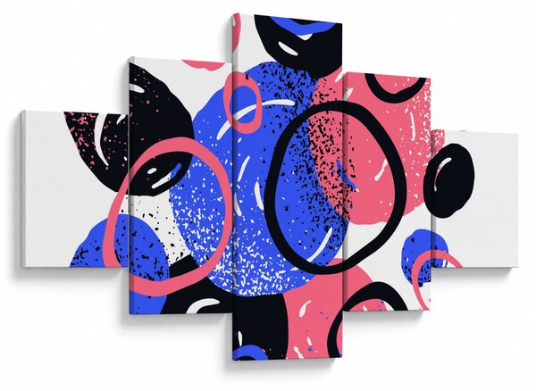Obraz - Motyw z kółkami w żywych kolorach (125x70 cm)