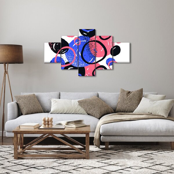 Obraz - Motyw z kółkami w żywych kolorach (125x70 cm)