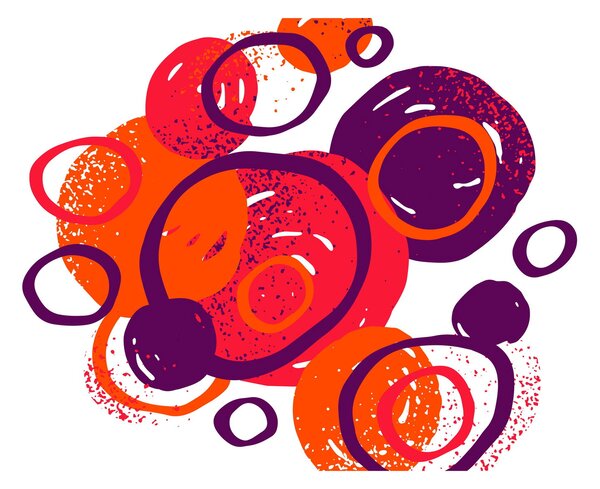 Obraz - Motyw z kółkami w ciepłych kolorach (70x50 cm)