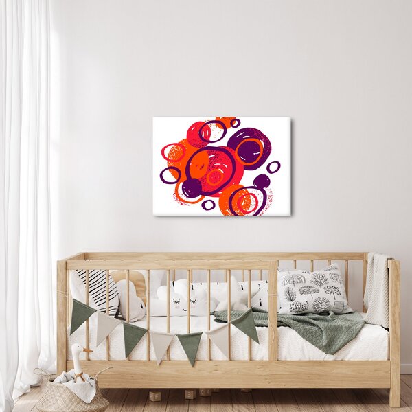 Obraz - Motyw z kółkami w ciepłych kolorach (70x50 cm)