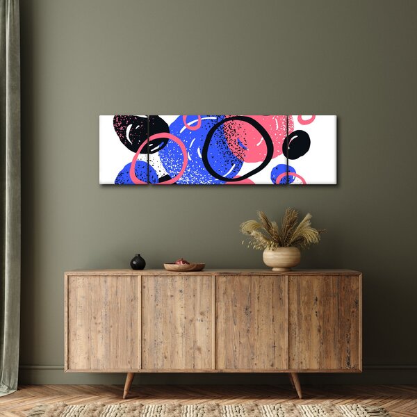 Obraz - Motyw z kółkami w żywych kolorach (170x50 cm)
