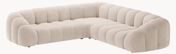 Sofa narożna z weluru Lyna (5-osobowa)