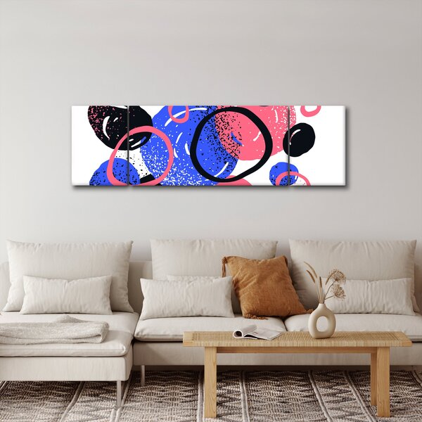 Obraz - Motyw z kółkami w żywych kolorach (170x50 cm)