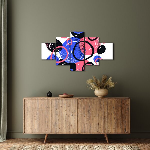 Obraz - Motyw z kółkami w żywych kolorach (125x70 cm)