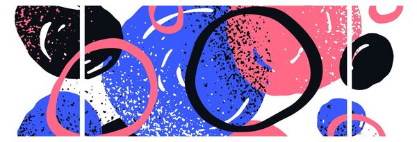 Obraz - Motyw z kółkami w żywych kolorach (170x50 cm)