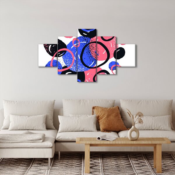 Obraz - Motyw z kółkami w żywych kolorach (125x70 cm)