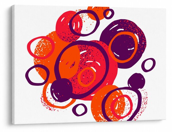 Obraz - Motyw z kółkami w ciepłych kolorach (70x50 cm)