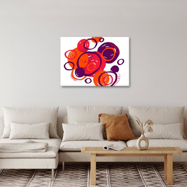 Obraz - Motyw z kółkami w ciepłych kolorach (70x50 cm)