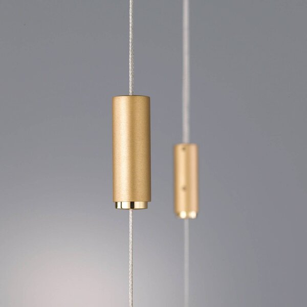 Lampa wisząca Tolu Quitani, możliwość ściemniania, mosiężny / złoty, salon / jadalnia, aluminium, nowoczesny