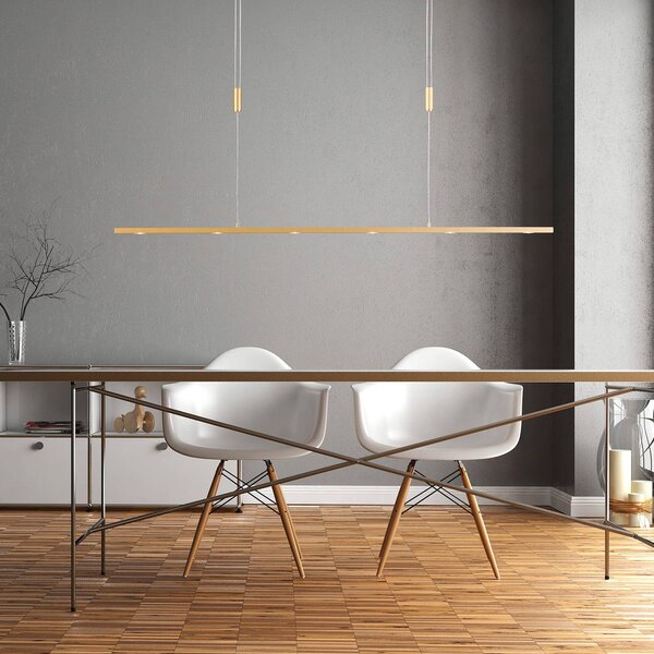 Lampa wisząca Tolu Quitani, możliwość ściemniania, mosiężny / złoty, salon / jadalnia, aluminium, nowoczesny