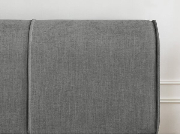 Szare tapicerowane łóżko dwuosobowe ze schowkiem i stelażem 160x200 cm Vernon – Bobochic Paris