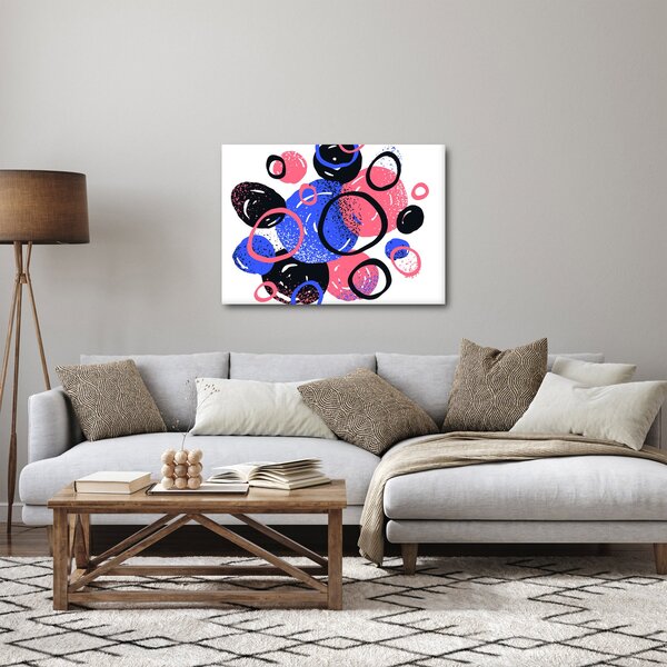 Obraz - Motyw z kółkami w żywych kolorach (70x50 cm)