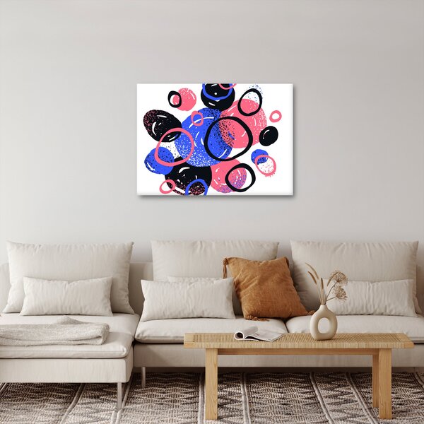Obraz - Motyw z kółkami w żywych kolorach (70x50 cm)