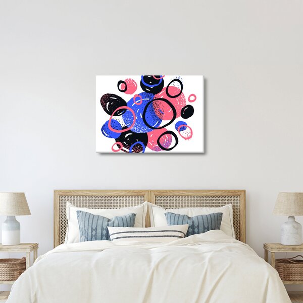 Obraz - Motyw z kółkami w żywych kolorach (70x50 cm)