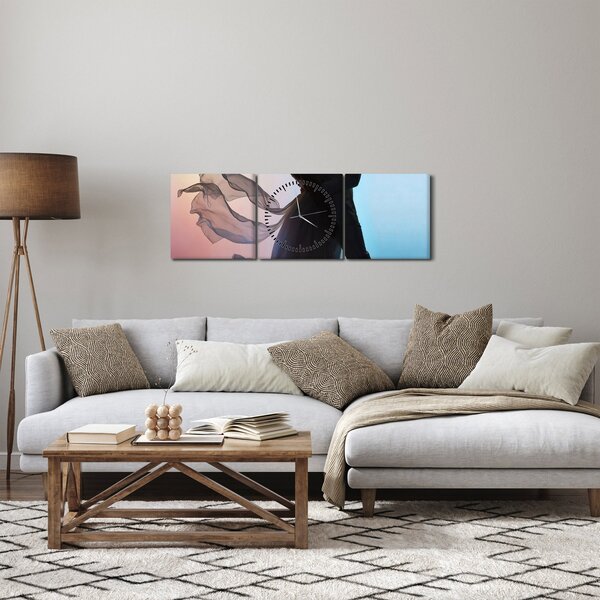 Obraz - Tańcząca para (z zegarem) (90x30 cm)