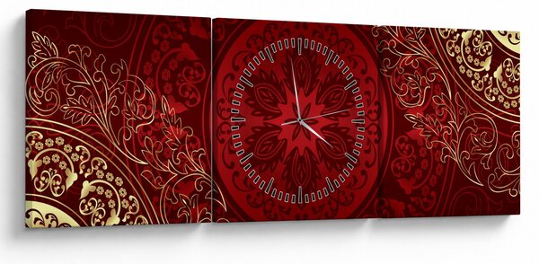 Obraz - Złote mandale (z zegarem) (90x30 cm)
