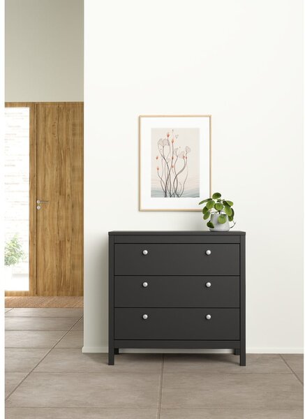 Czarna niska komoda 82x80 cm Madrid – Tvilum