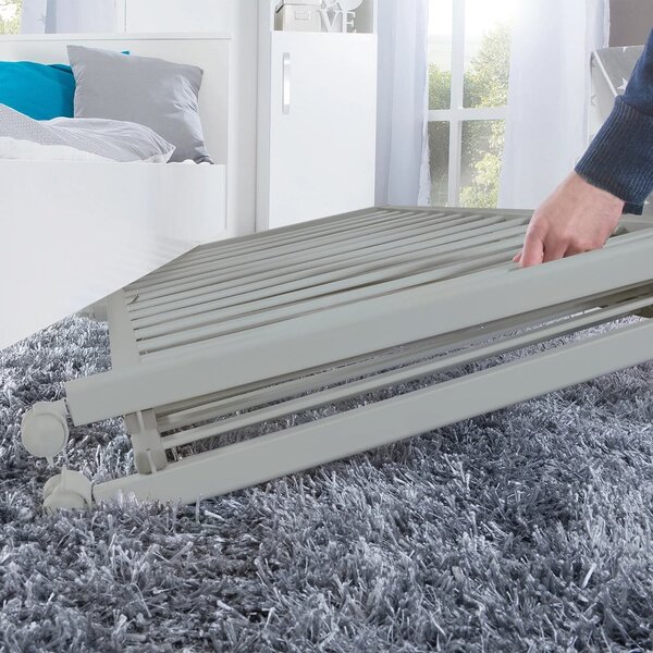 Szare łóżeczko na kółkach 60x120 cm Fold up – Roba