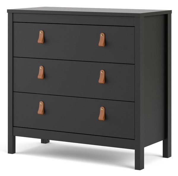 Czarna niska komoda 82x80 cm Madrid – Tvilum