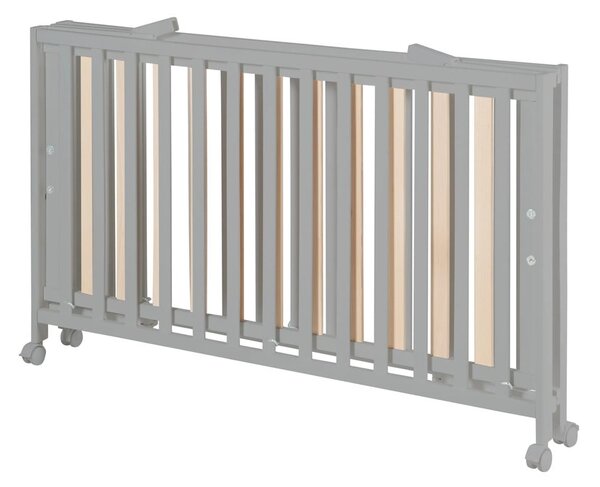 Szare łóżeczko na kółkach 60x120 cm Fold up – Roba