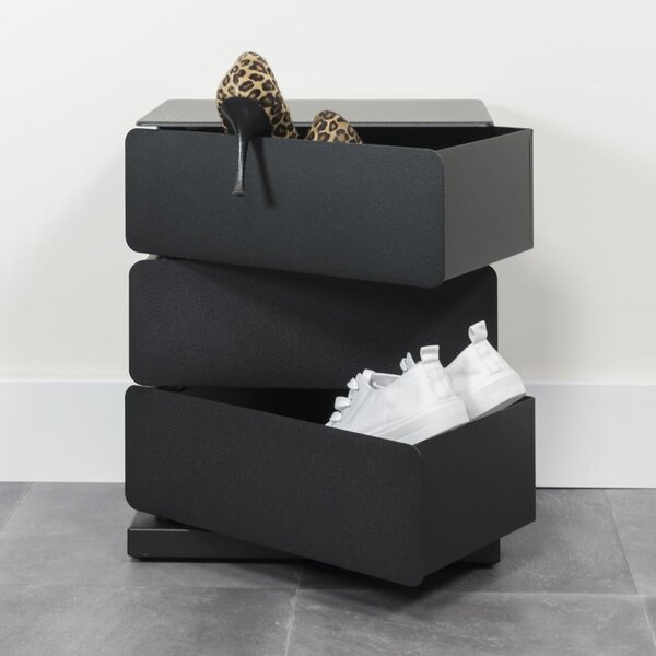 Czarna metalowa komoda 37x45x26 cm Joey – Spinder Design