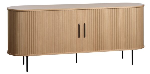Niska komoda w dekorze dębu z drzwiami przesuwnymi 76x180 cm Nola – Unique Furniture