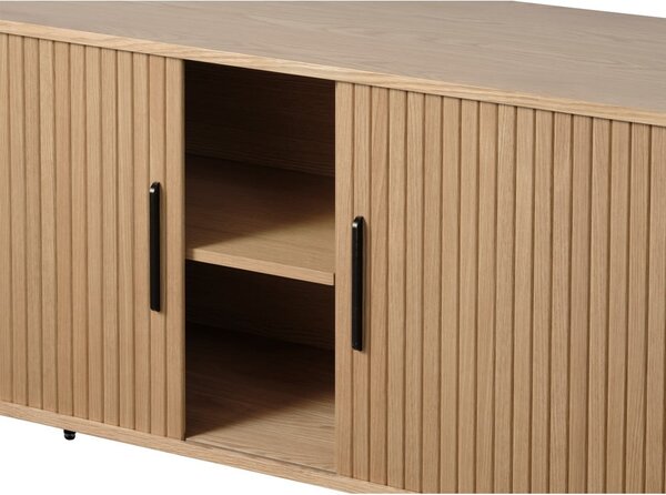 Niska komoda w dekorze dębu z drzwiami przesuwnymi 76x180 cm Nola – Unique Furniture