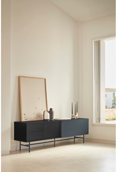 Czarno-antracytowa szafka pod TV 180x56 cm Nube – Teulat