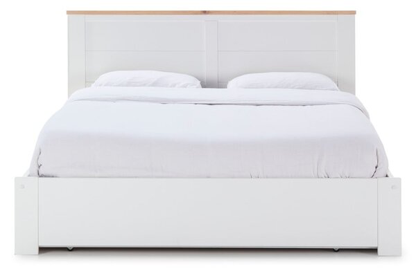 Białe łóżko dwuosobowe ze schowkiem 140x190 cm Gabi – Marckeric