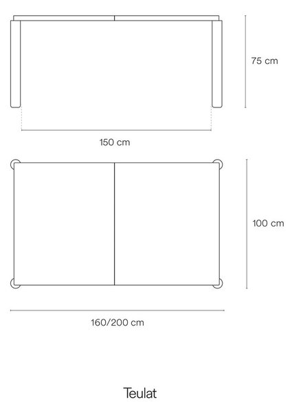 Stół rozkładany w dekorze jesionu 160x100 cm Atlas – Teulat
