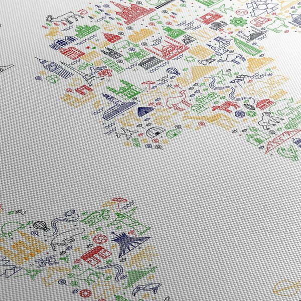 Obraz - Mapa obrazu (z zegarem) (90x30 cm)